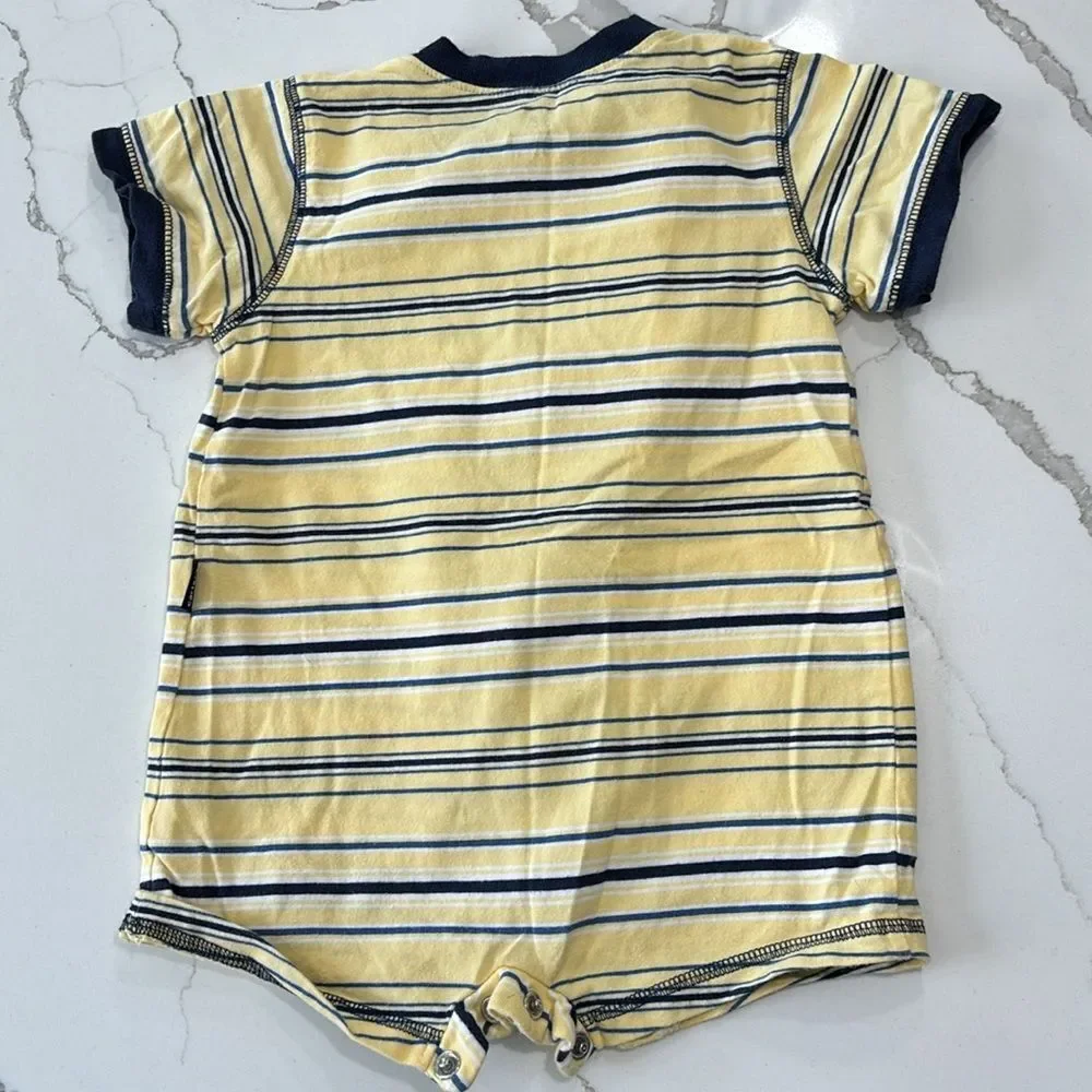 Carter’s | Baby Boys Yellow Navy Striped Romper Unisex Girls Infant